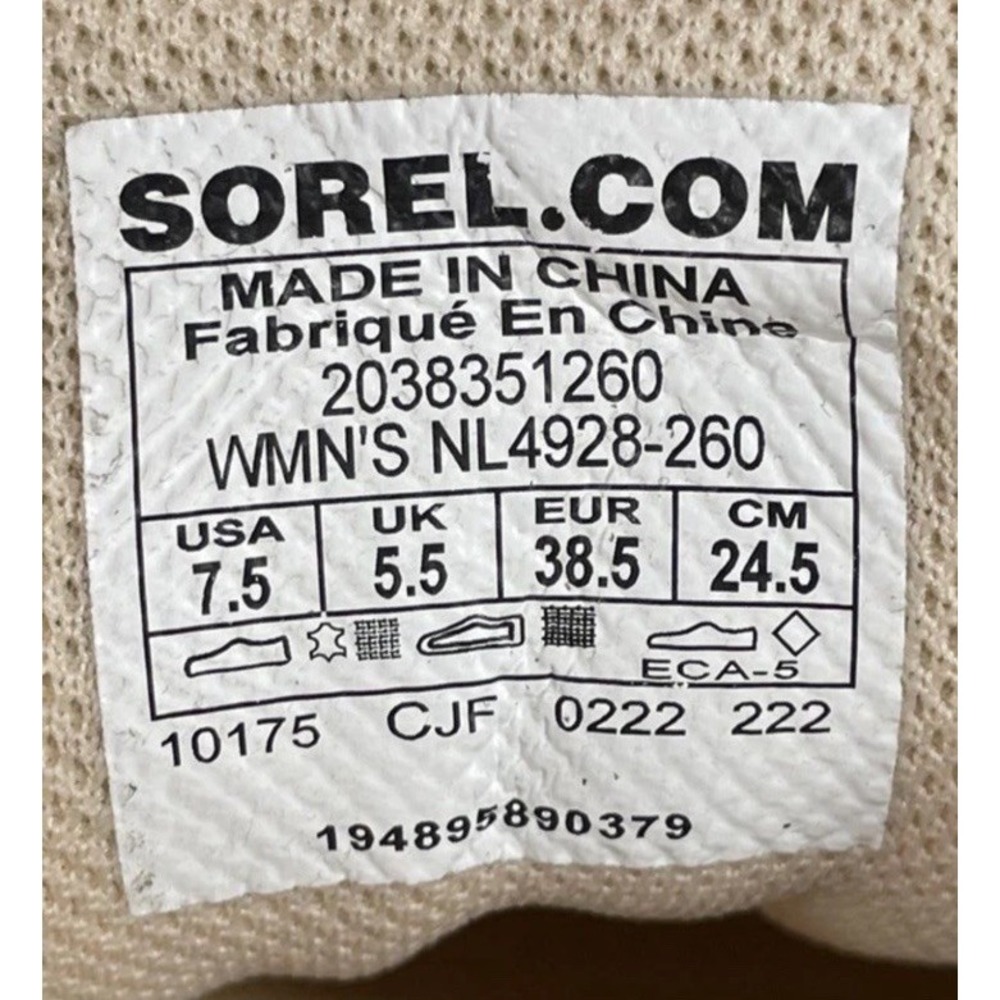 🔥Sorel Out N About❄️ Sport Wedge White🤑 Waterproof Lace Up‎ Booties Womens 7.5 - Picture 7 of 7
